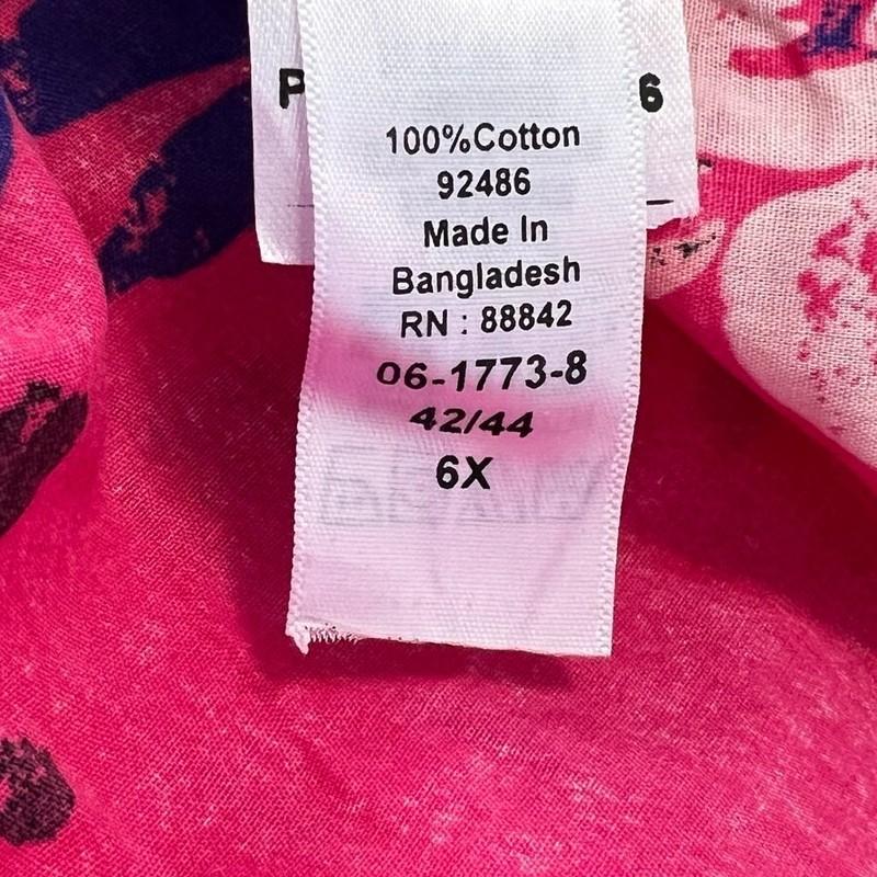 Only Necessities Maxi Dress V-Neck Pink Floral Print 100% Cotton 6X-5X Choose