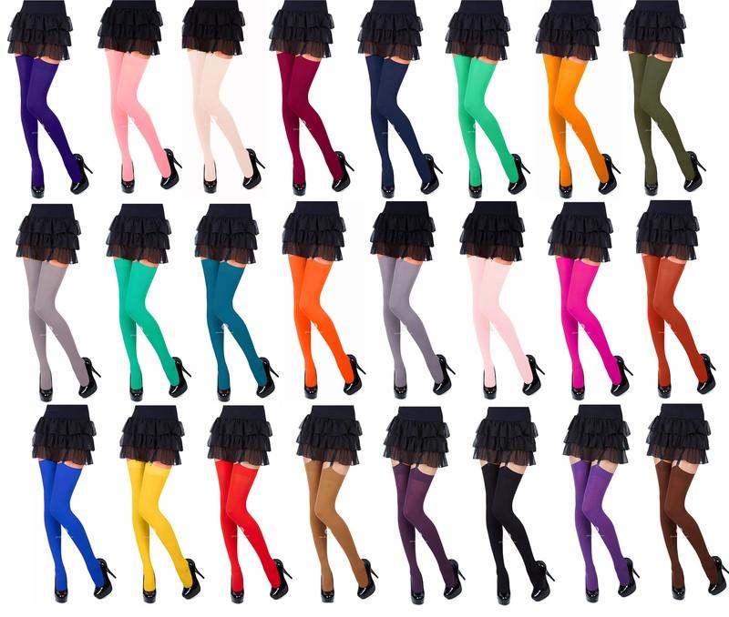Opaque Stockings 40Denier Plain Top by Romartex 24Fashionable Colours Sizes S-XL