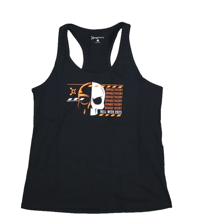 Orange Theory Hell Week 2023 Tank Top Shirt Sleeveless Skull Shirt Womens Large
