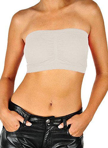PacificPlex Womens Seamless Bandeau Bra Tube Top Removable Pads