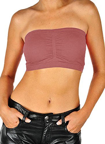 PacificPlex Womens Seamless Bandeau Bra Tube Top Removable Pads