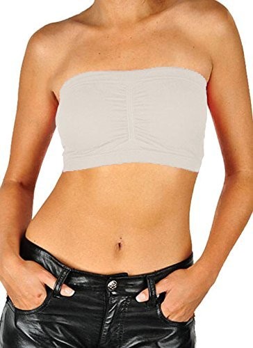 PacificPlex Womens Seamless Bandeau Bra Tube Top Removable Pads