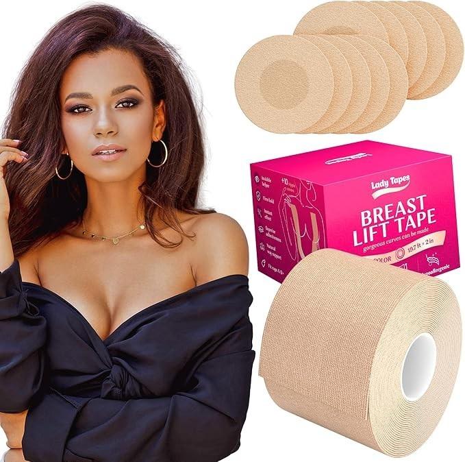 PACK Of 2 - Long Roll Body All Tape Cups Chest Support Tape With Soft Adhesive