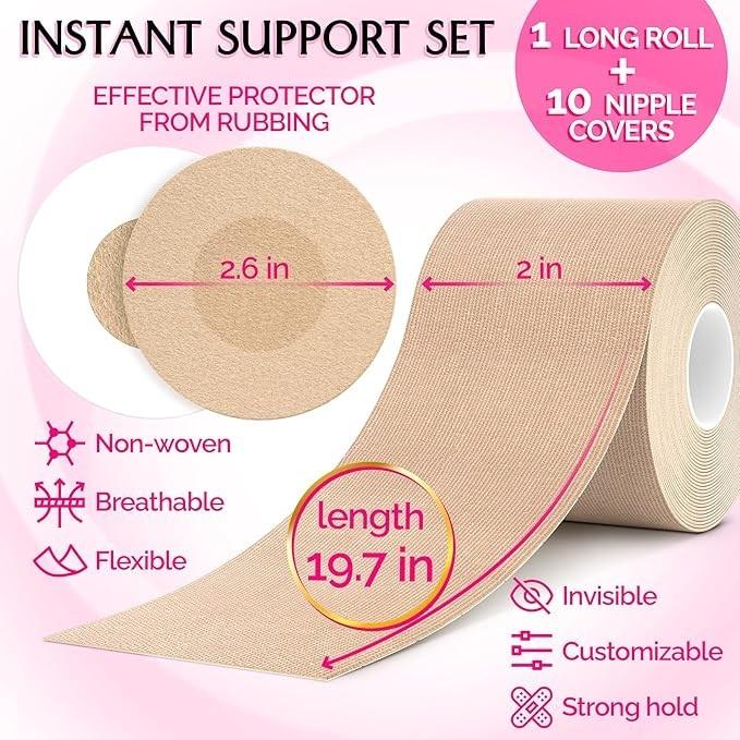PACK Of 2 - Long Roll Body All Tape Cups Chest Support Tape With Soft Adhesive