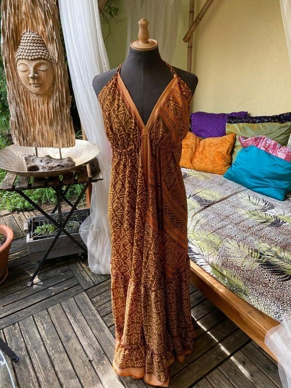 Pack Of 20 PCs Vintage Silk Sari Dress Helter Dress Multicolor Bohemian Gypsy
