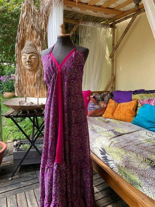 Pack Of 20 PCs Vintage Silk Sari Dress Helter Dress Multicolor Bohemian Gypsy