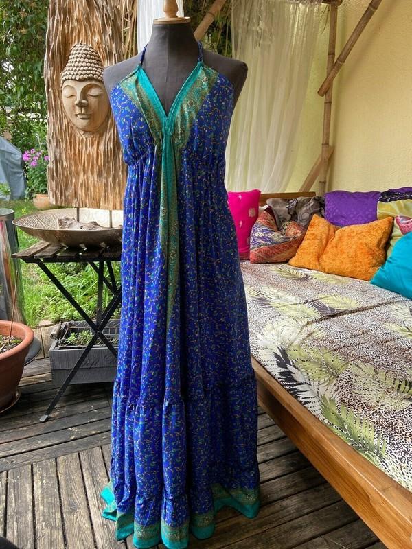 Pack Of 20 PCs Vintage Silk Sari Dress Helter Dress Multicolor Bohemian Gypsy