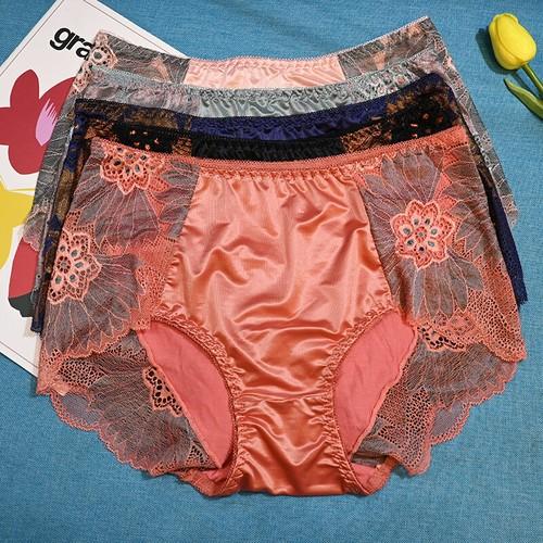 Pack Of 5 Women Ladies Sexy Satin Panties Underwear Full Coverage Brief Lingerie