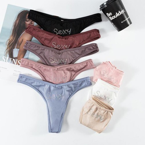 Pack Of 8 Womens Sexy Panties Satin Thong G-string Bikinis Underwear Briefs Lot