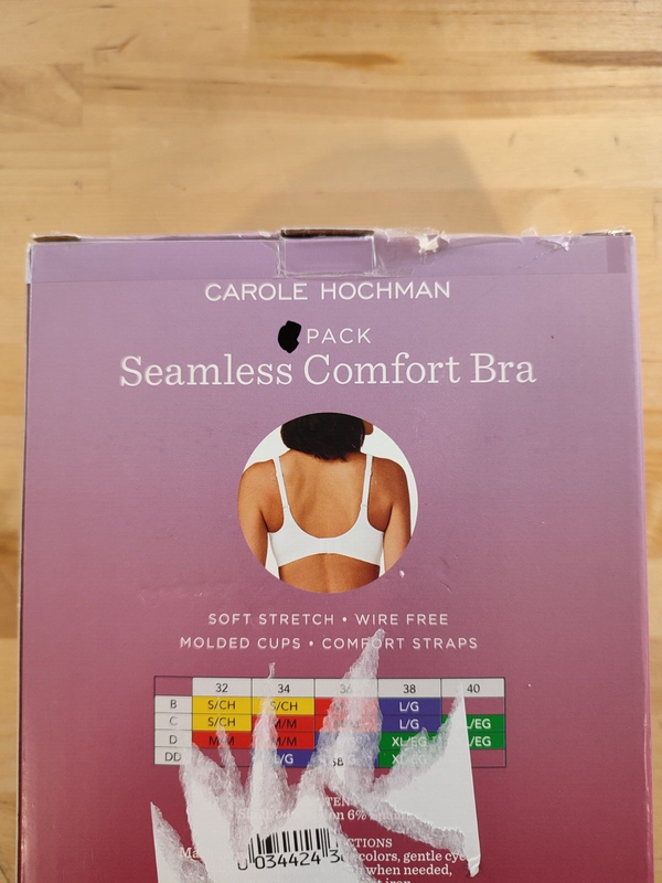 PACK Of ONE Carole Hochman Ladies' Seamless Comfort Wire Free Bra Gray Size L