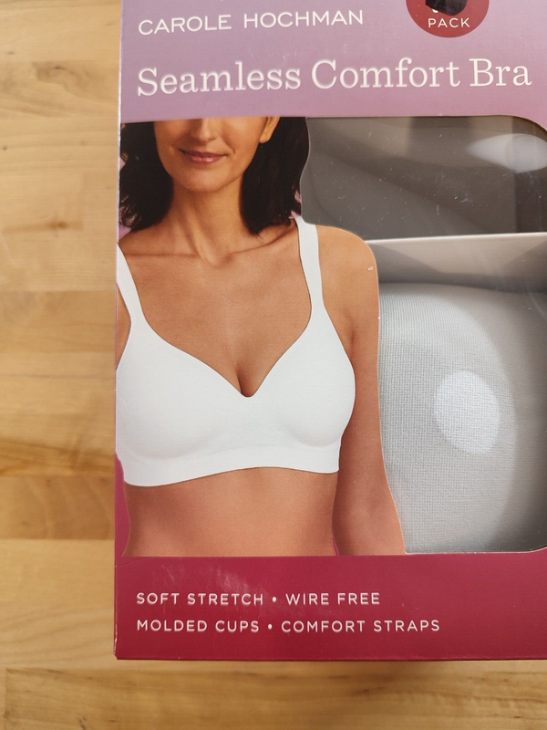 PACK Of ONE Carole Hochman Ladies' Seamless Comfort Wire Free Bra Gray Size L