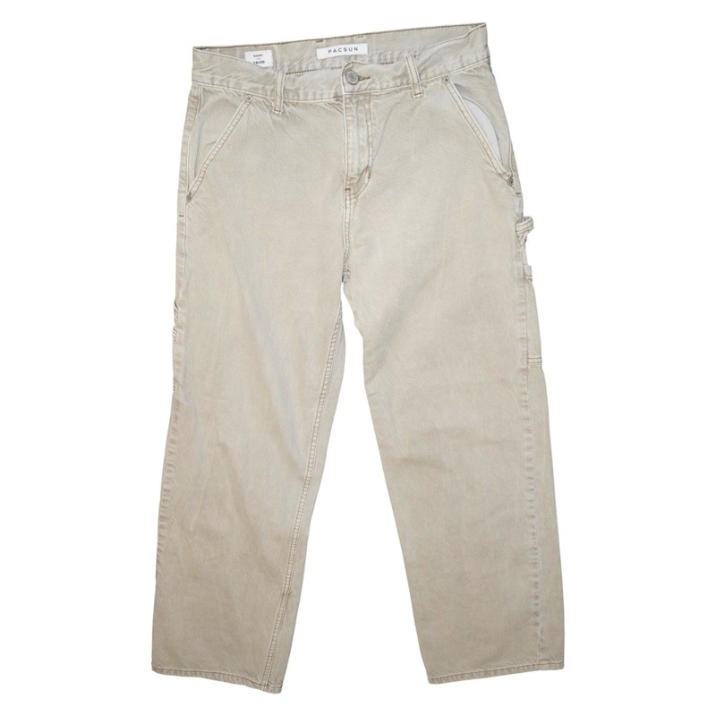 PacSun Baggy Carpenter Pants Beige 29x30 Men’s Relaxed Fit Workwear Y2K Style