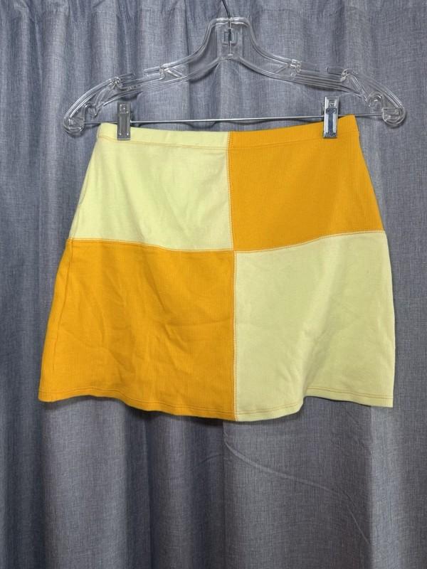 Pacsun Float On Seamed Skirt Women’s Size Small Ribbed Yellow Color Block
