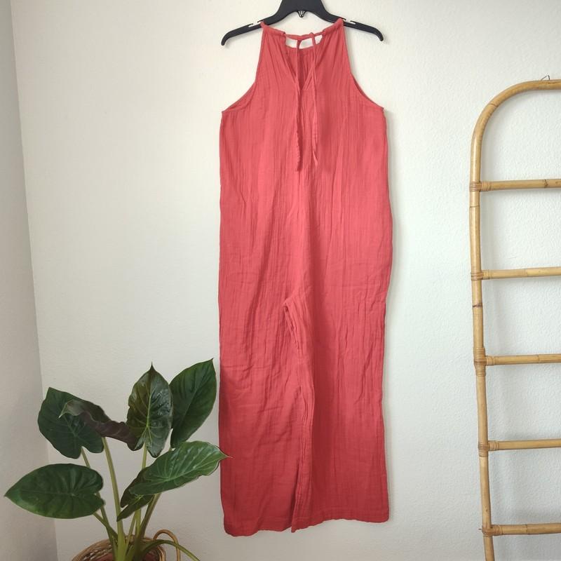 Pact Women Gauze Cool Stretch Wide Leg Jumpsuit Size Small