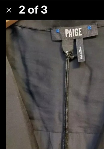Paige Caprice Shirt Black SMALL Silk Button Down Blouse Long Sleeve NWT