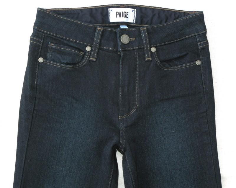 Paige Hoxton Ultra Skinny Mid-Rise Jean Women Size 23 Dark Blue+Stretch L29.25