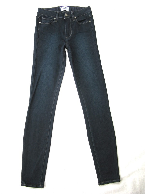 Paige Hoxton Ultra Skinny Mid-Rise Jean Women Size 23 Dark Blue+Stretch L29.25