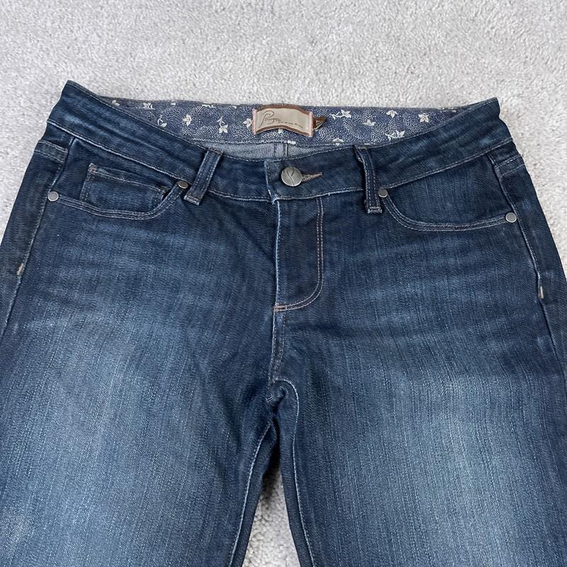 Paige Jeans Womens 27 Blue Flare Laurel Canyon Premium USA Denim Flap Pockets