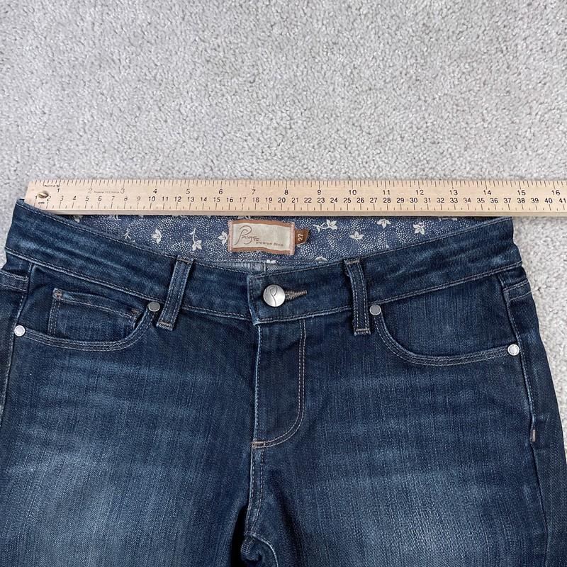 Paige Jeans Womens 27 Blue Flare Laurel Canyon Premium USA Denim Flap Pockets