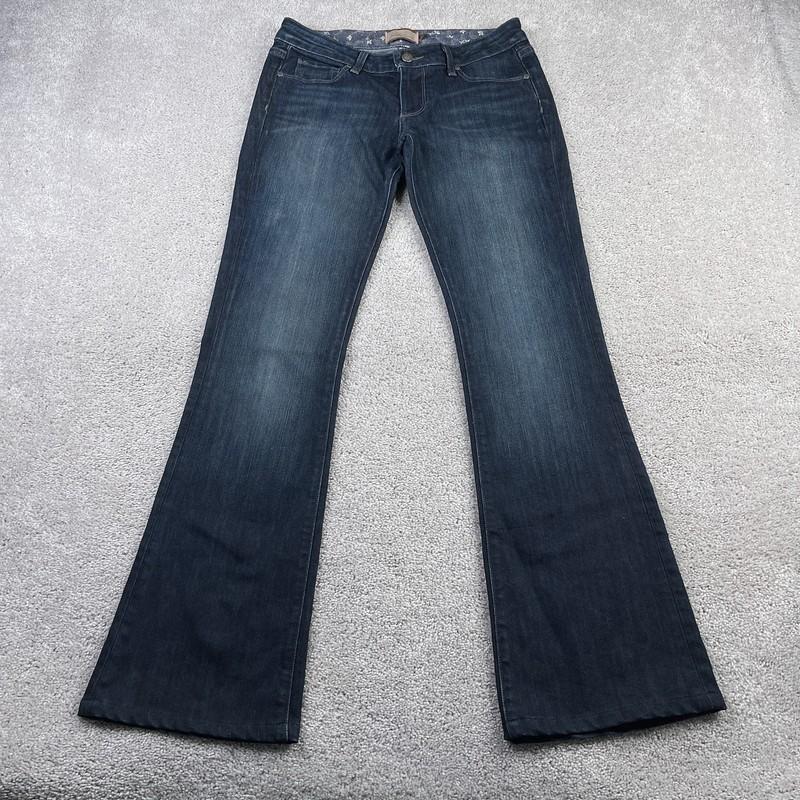 Paige Jeans Womens 27 Blue Flare Laurel Canyon Premium USA Denim Flap Pockets