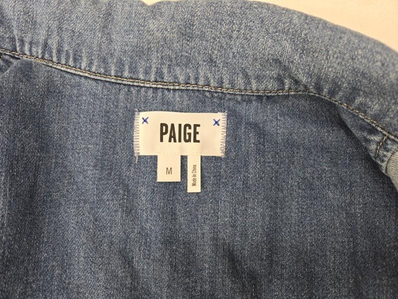 PAIGE Rowan Jacket In Maryanne Blue Denim Size M Womens