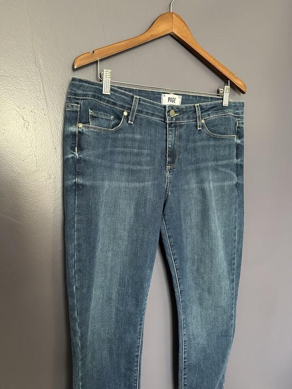 PAIGE Skyline Ankle Peg Stretch Cotton Skinny Jean In Mila Wash Size 32