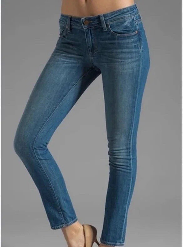 PAIGE Skyline Ankle Peg Stretch Cotton Skinny Jean in Mila Wash Size 32