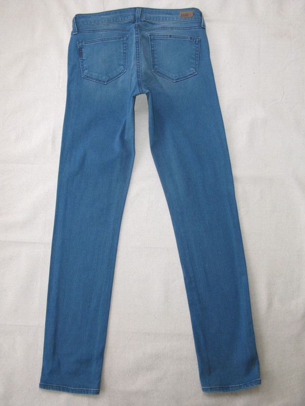 Paige Skyline Skinny Jeans Women Size 27 Light Blue Distressed + Stretch L31