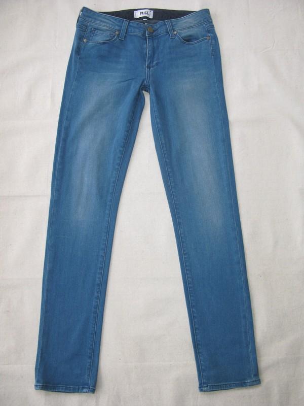 Paige Skyline Skinny Jeans Women Size 27 Light Blue Distressed + Stretch L31
