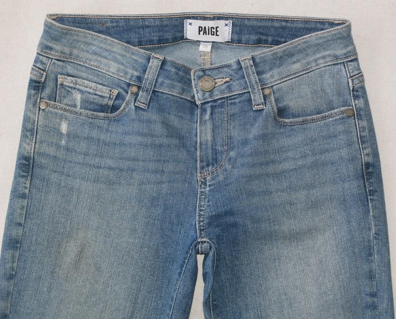 Paige Verdugo Skinny Ankle Jean Women Size 26 Blue Distressed+Stretch L26