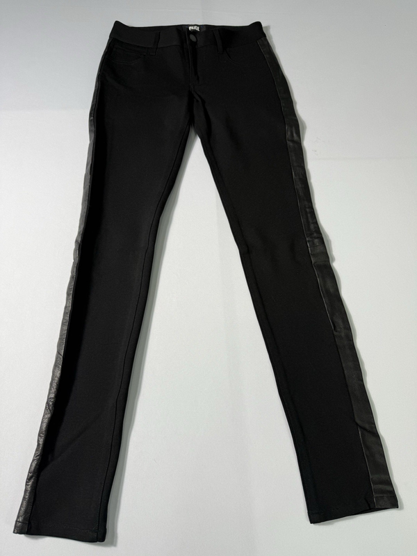 PAIGE Verdugo Tuxedeo Black Genuine Leather Strip Size 24