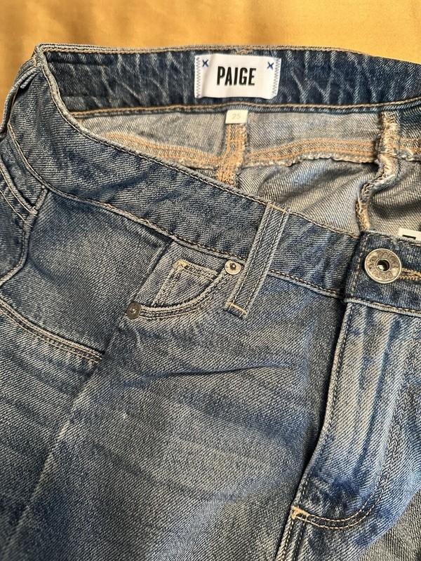 Paige Women Size 25 Blue Washed Raw Hem Denim Mini Skirt