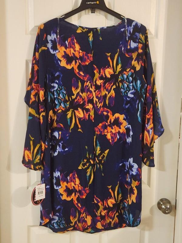 Paperdoll Women 2X Swim Floral Cover Up Dress