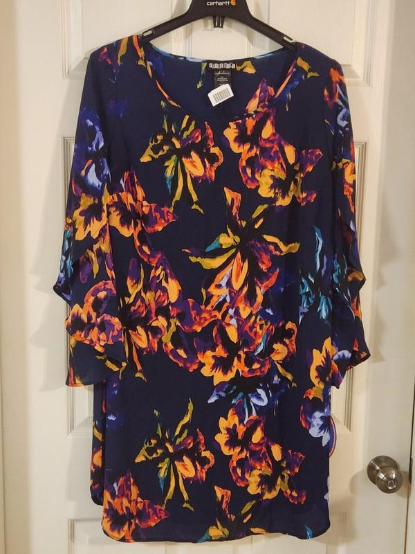 Paperdoll Women 2X swim Floral cover up dress