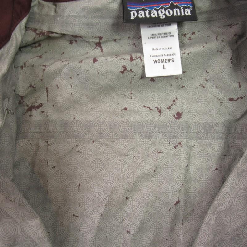 Patagonia Jacket Womens Large Full Zip Long Sleeve Pockets Burgundy
