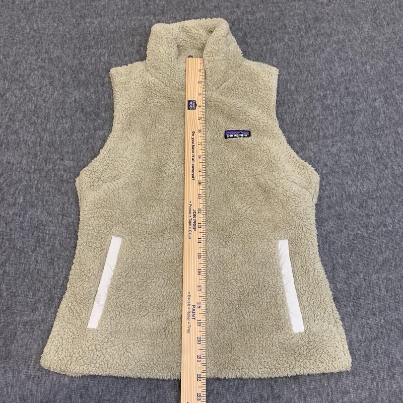 Patagonia Los Gatos El Cap Khaki Beige Deep Pile Full Zip Vest Sz M STY25216FA16