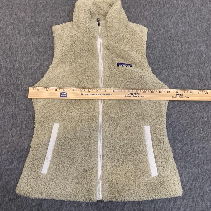 Patagonia Los Gatos El Cap Khaki Beige Deep Pile Full Zip Vest Sz M STY25216FA16