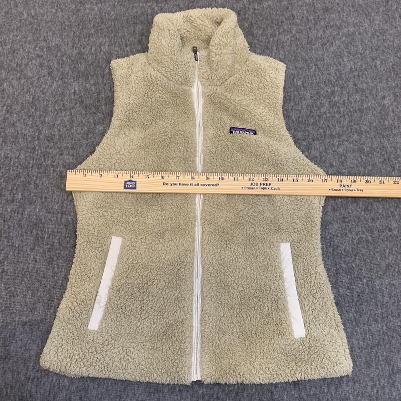 Patagonia Los Gatos El Cap Khaki Beige Deep Pile Full Zip Vest Sz M STY25216FA16