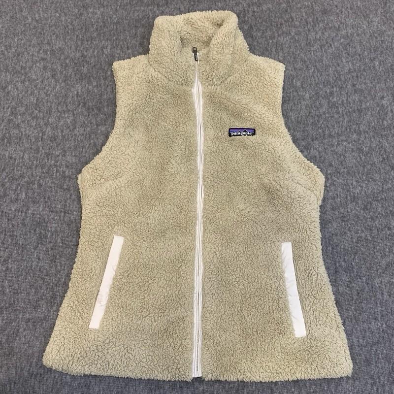 Patagonia Los Gatos El Cap Khaki Beige Deep Pile Full Zip Vest Sz M STY25216FA16