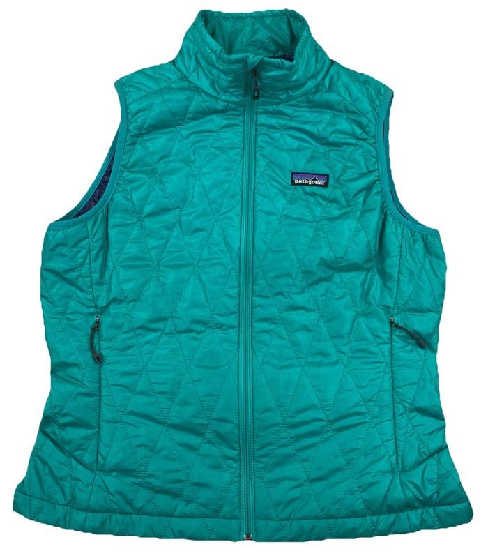 Patagonia Nano Puff Vest Full Zip Turquoise Green Women’s Medium 2011