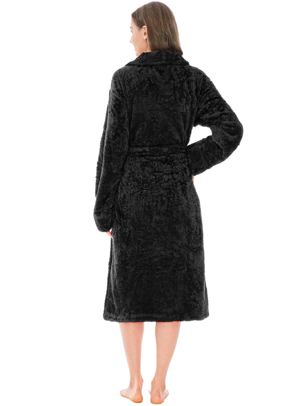 PAVILIA Premium Women Plush Soft Robe Fluffy Warm Fleece Sherpa Shaggy Bathro