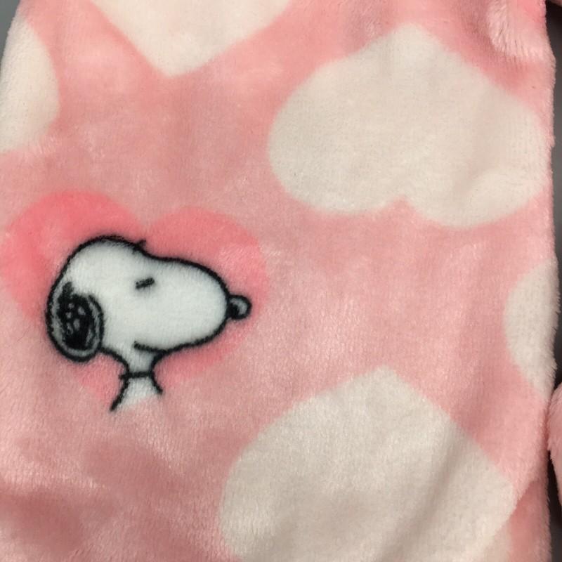 Peanuts Hooded Bath Robe Snoopy Pink White Hearts Wedding Berkshire Adult L/XL