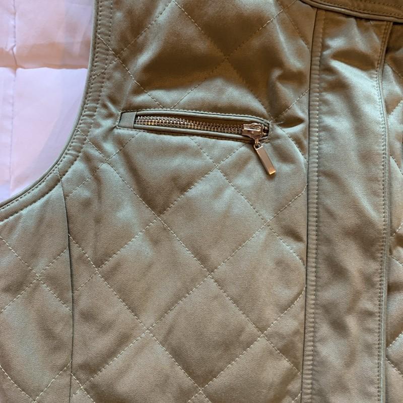PENDLETON Womens Quilted Vest Full Zip & Snap Medium Green With Pockets