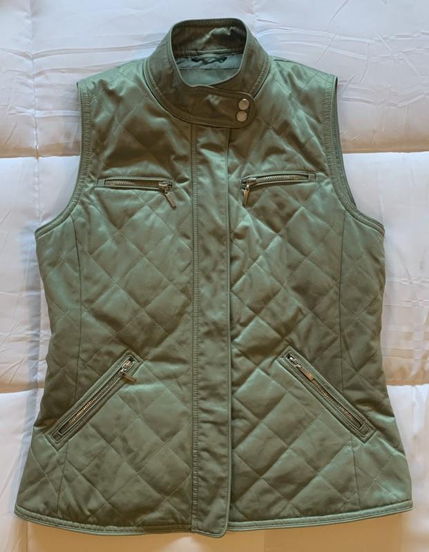 PENDLETON Womens Quilted Vest Full Zip & Snap Medium Green With Pockets