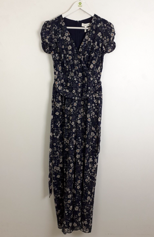 Phase Eight Helene Floral Jumpsuit Navy Mix Size 8 £139 RRP NEW F2