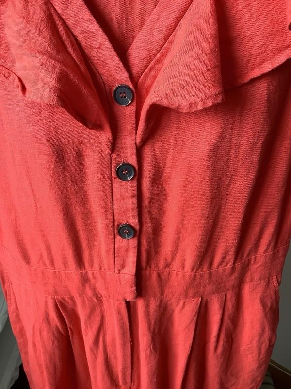 PHASE EIGHT Jamilla Red Linen Blend Jumpsuit Size 14