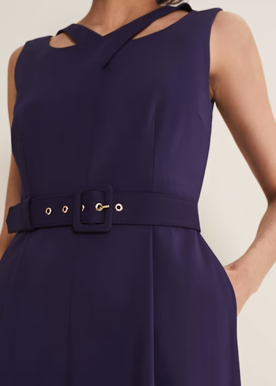 Phase Eight Jumpsuit Purple Belted Sleeveless Anna Jumpsuit UK 20 RRP £189