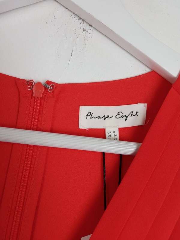 Phase Eight Women's Pleat Detail Kendall Jumpsuit Orange RRP £149 UK 8 NWOT F2