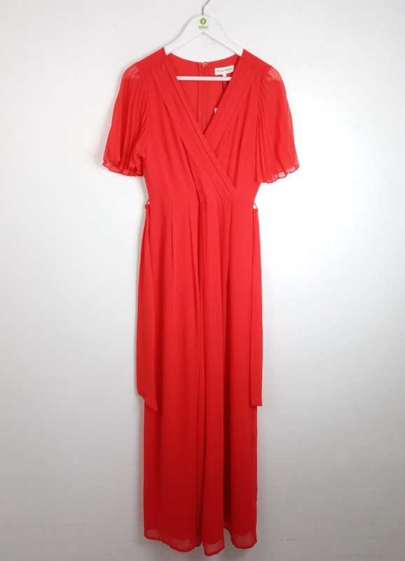 Phase Eight Women's Pleat Detail Kendall Jumpsuit Orange RRP £149 UK 8 NWOT F2