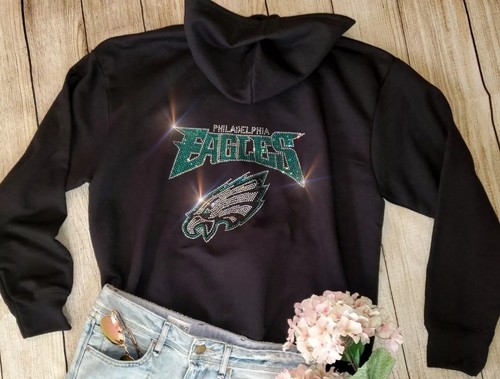 Philadelphia Eagles Bling Unisex Hoodie Zip Up Or Crewneck Sweatshirt S Thru 3x